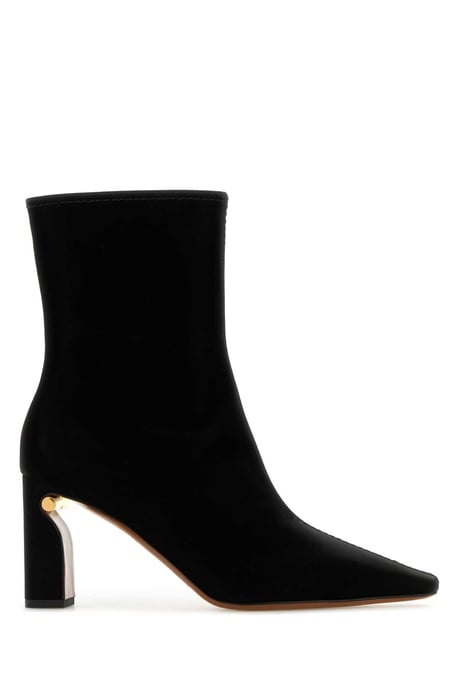 Black Fabric Ankle Boots - Image 1