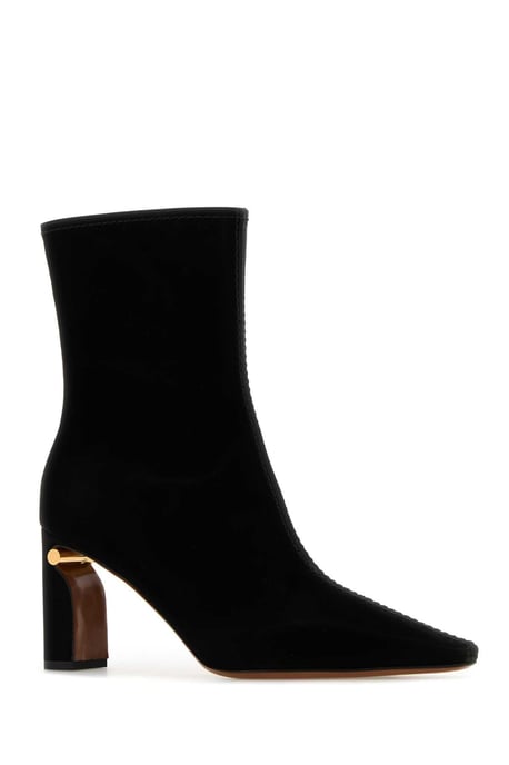 Black Fabric Ankle Boots - Image 2