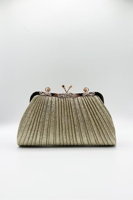 Glitter Metallic Fibre Clutch Bag - Image 2