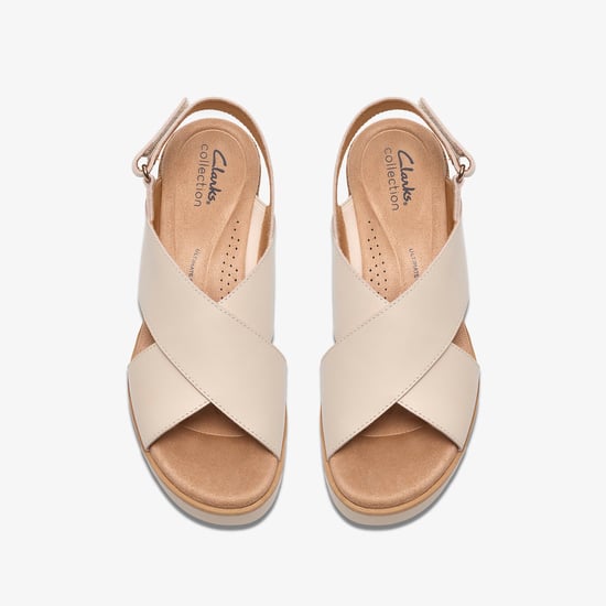 Diaz Cross Cream Leather Sandals - Image 6
