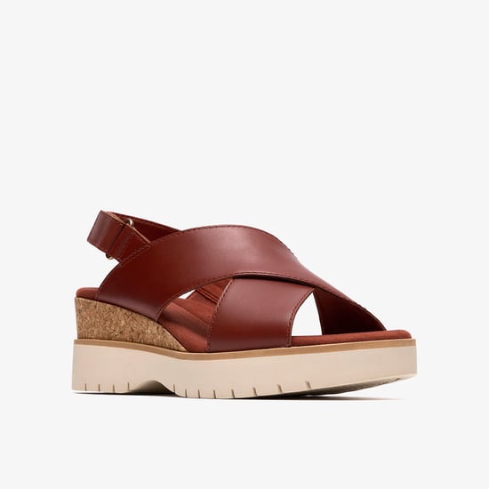 Diaz Cross Burnt Orange Lea Sandals - Image 4