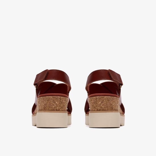 Diaz Cross Burnt Orange Lea Sandals - Image 5