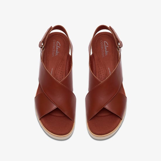 Diaz Cross Burnt Orange Lea Sandals - Image 6
