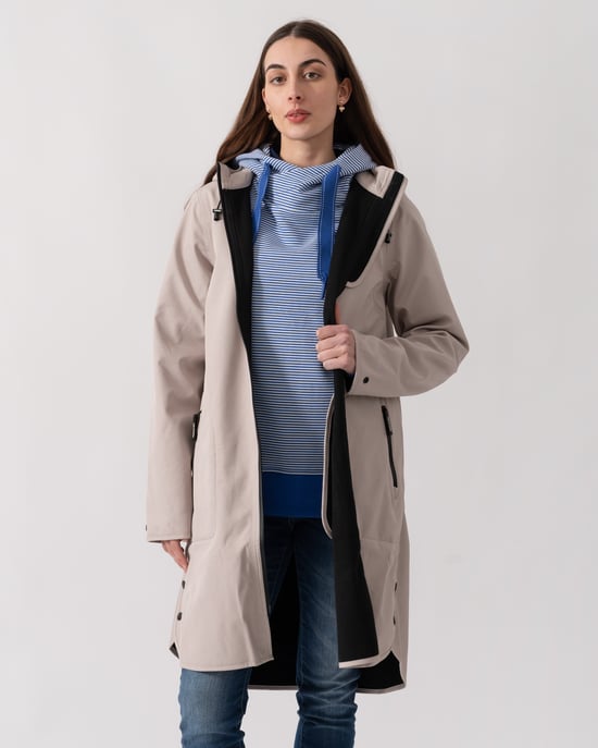 A-Line Raincoat in Nude - Image 1