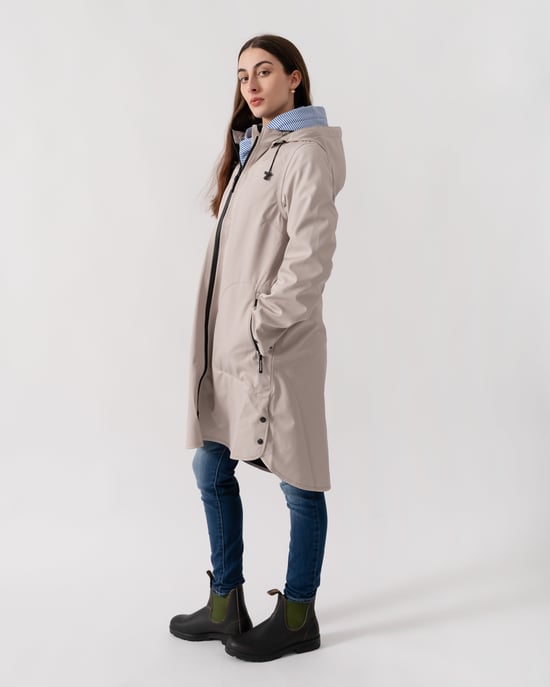 A-Line Raincoat in Nude - Image 3