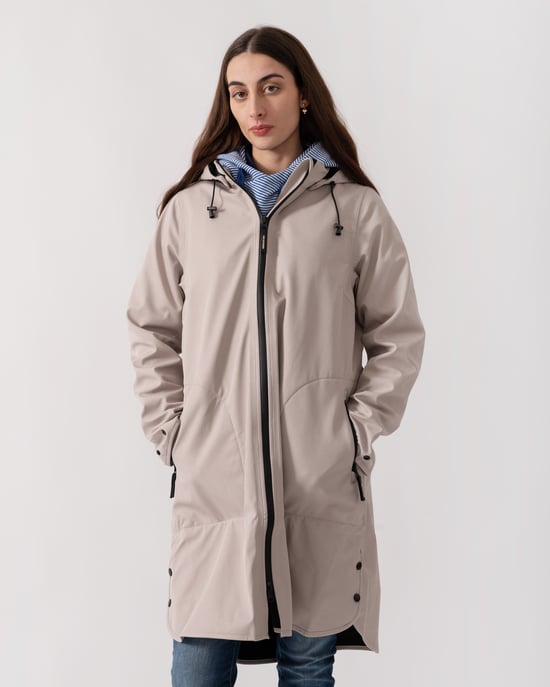 A-Line Raincoat in Nude - Image 6