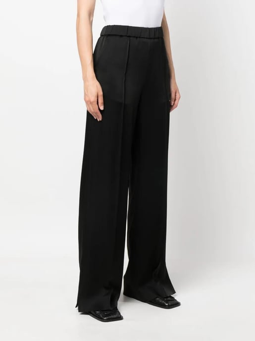 Black Satin Palazzo Pants - Image 3