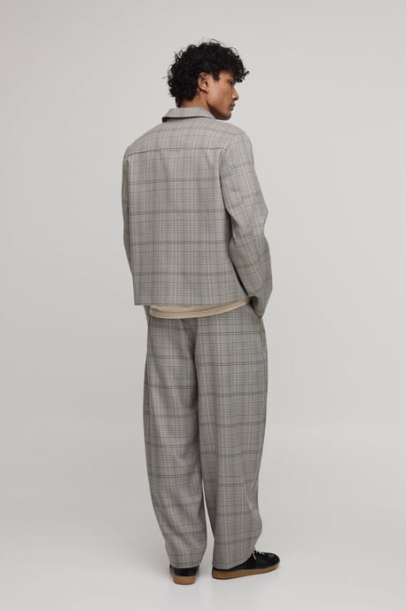 Check Boxy Fit Tailored Co-Ord Jacket - Image 3