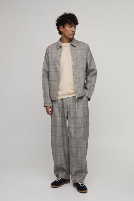 Check Boxy Fit Tailored Co-Ord Jacket - Image 4
