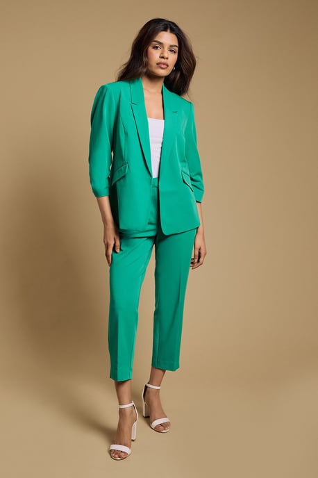 Petite Ruched Sleeve Blazer - Image 2