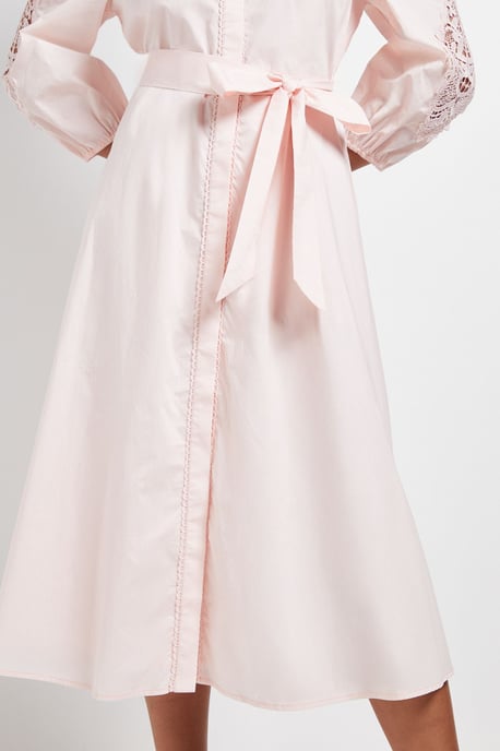 Petite Occasion Cotton Cutwork Detail Shirt Dress - Image 4