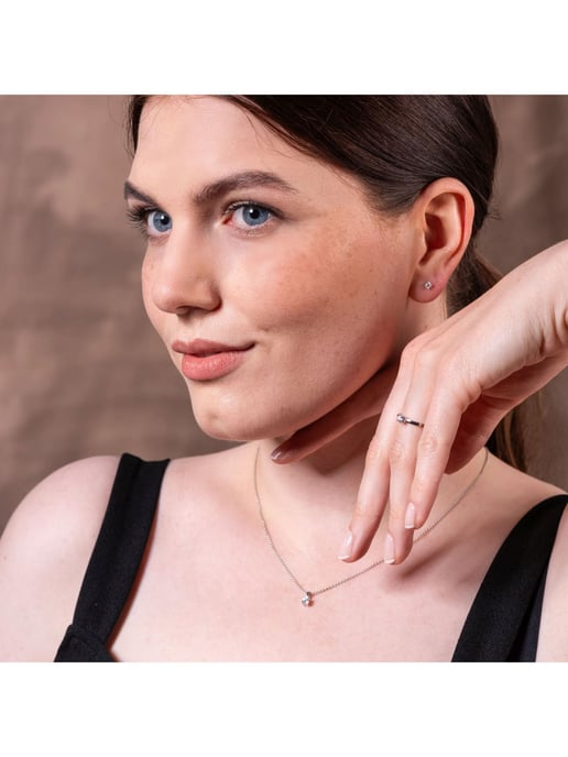 Lyomi Pendant with chain 585/- Weißgold 1 synth. Diam. 0,20 ct. - Image 3