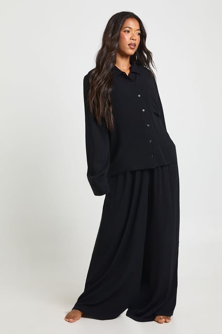 Essentials Oversized Linen Look Trousers - Image 3