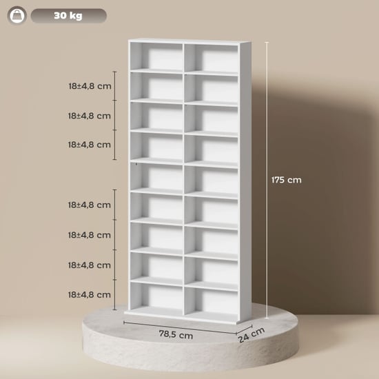 4goodz Dvd-rek of cd-opslagrek met 14 aanpasbare planken 18 vakken - - Image 2