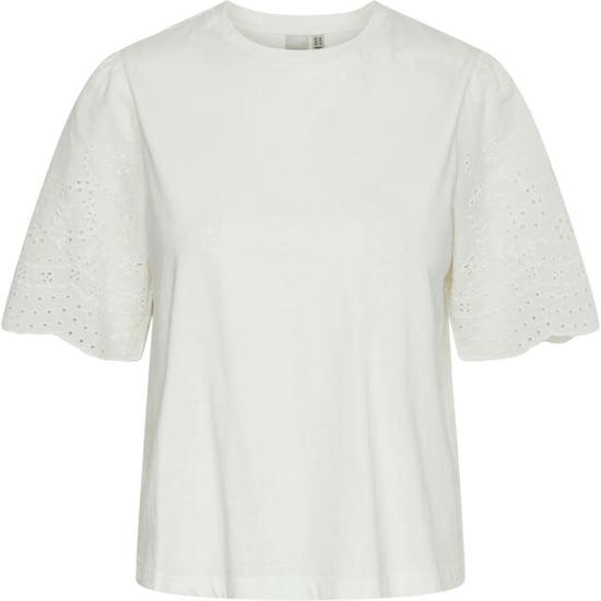 Y.A.S Yaslex ss top w. emb sleeves s. noos star white - Image 2
