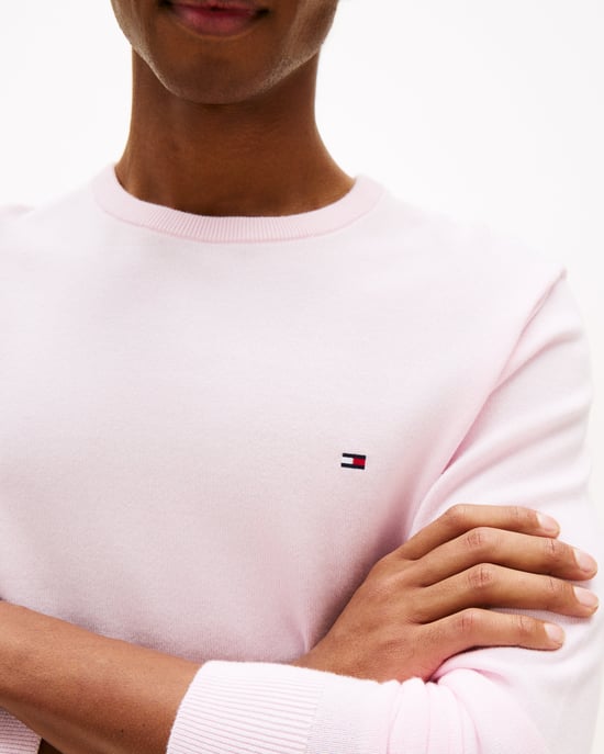 Essential Crew Neck Sweatshirt in Light Pink - Image 4