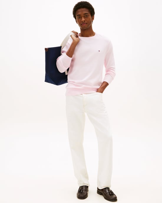 Essential Crew Neck Sweatshirt in Light Pink - Image 5