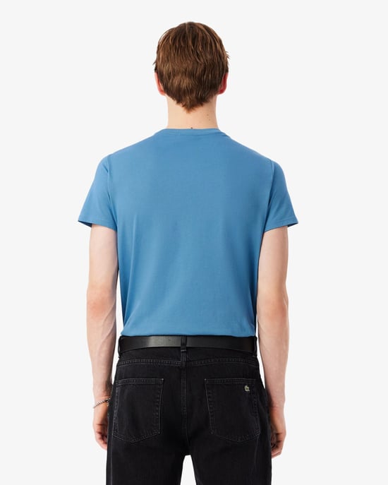 Crew Neck T-Shirt in Blue - Image 3