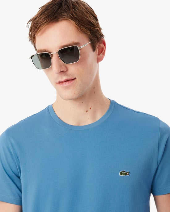 Crew Neck T-Shirt in Blue - Image 5