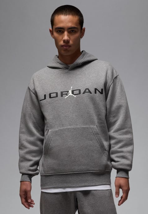 Nike Mens Essential Fleece Air Stretch Overhead Hoodie in Dark Grey - Image 1