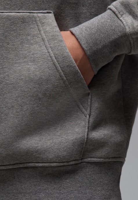 Nike Mens Essential Fleece Air Stretch Overhead Hoodie in Dark Grey - Image 4