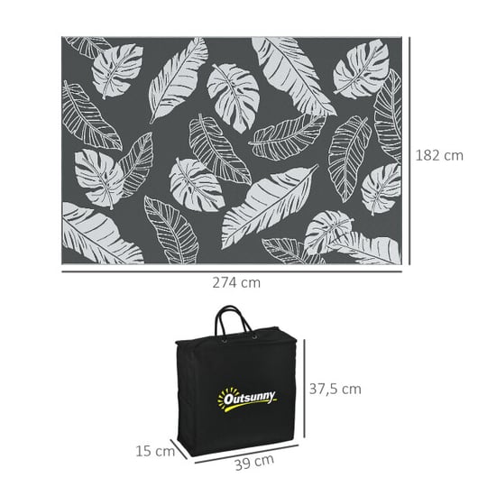 4goodz Waterbestendig buitenkleed met draagtas 182x274 cm grijs - Image 2