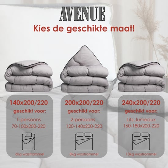 Avenue Geavanceerd dekbed zonder overtrek en wasbaar – hoesloos 2 persoons - Image 3