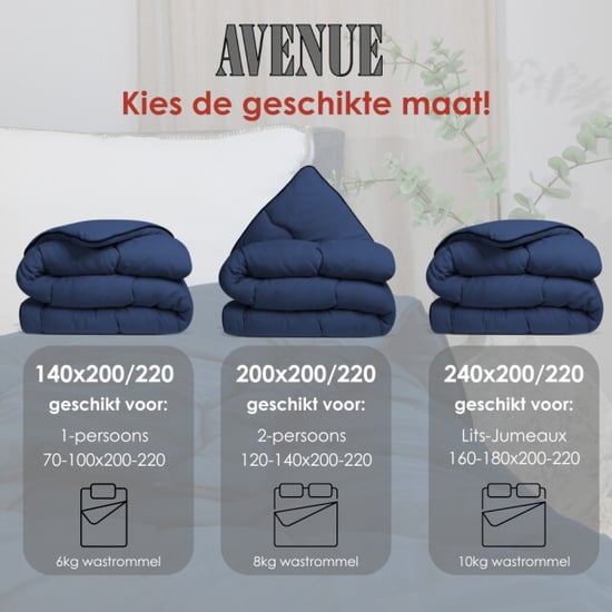 Avenue Geavanceerd dekbed zonder overtrek en wasbaar – hoesloos 2 persoons - Image 5