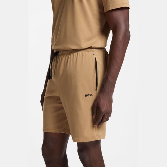 Heren Boss Mix&Match Stretch Katoenen Lounge Shorts in Beige - Image 3