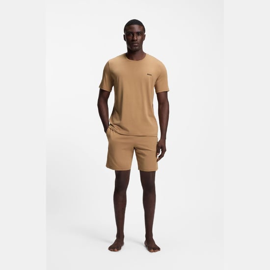 Heren Boss Mix&Match Stretch Katoenen Lounge Shorts in Beige - Image 4