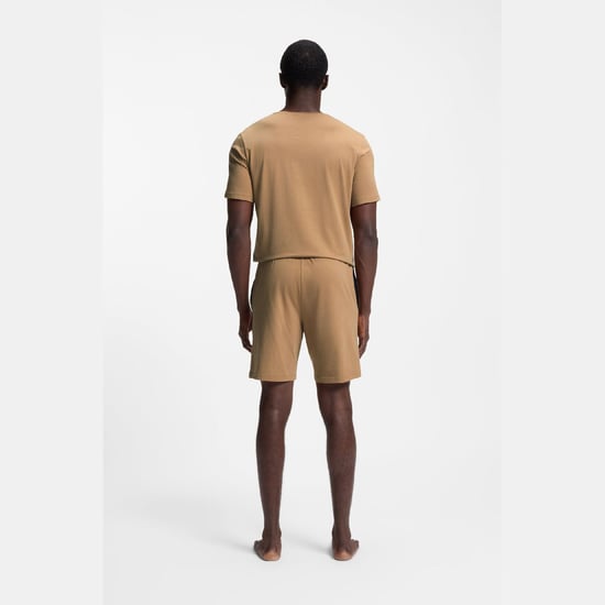 Heren Boss Mix&Match Stretch Katoenen Lounge Shorts in Beige - Image 5