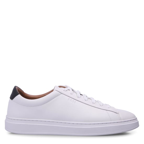 Men's Boss Kieran Leather Trainers in Natural - Image 1