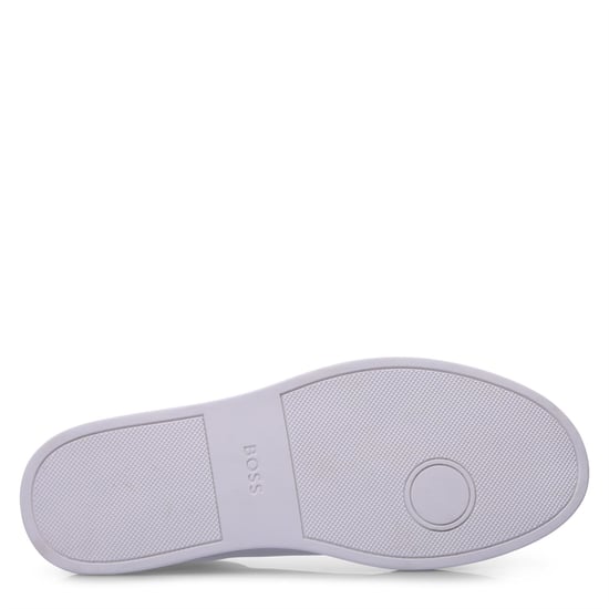Men's Boss Kieran Leather Trainers in Natural - Image 2