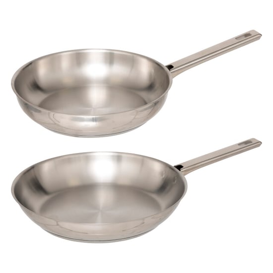 4cookz 2 stuks pfas vrij dubbelwandige rvs koekenpannen 24 en 28 cm doorsnede - - Image 1
