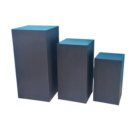 House Vitamin Set of 3 square black mdf side tables / display pedestals – 50, 65 & 80 cm - Image 1