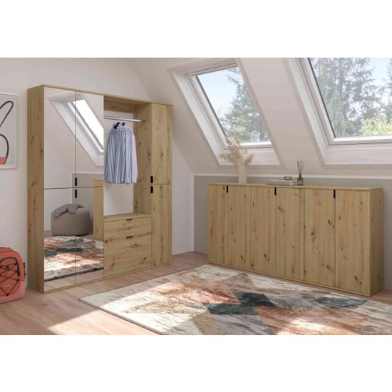 Furnilux Garderobe-element projektxschoenenkast eik ladekast + kledingroede - Image 3