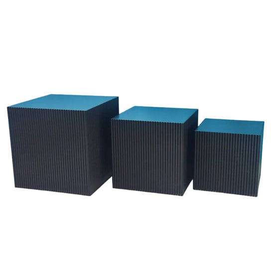 House Vitamin Set of 3 square black mdf side tables / display pedestals – 29, 34 & 40 cm - Image 1