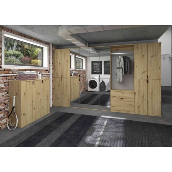 Furnilux Garderobe-element projektxschoenenkast eik ladekast + kledingroede - Image 6