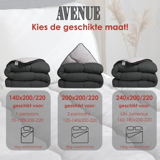Avenue luxe en makkelijk dekbed zonder overtrek – hoesloos 2 persoons dekbed - Image 5