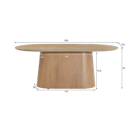 Livingfurn eetkamertafel novero 110x200x76cm - Image 5