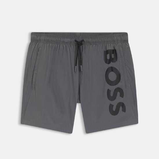Men's Boss Octopus Logo Print Swim Shorts in Grey - Image 1