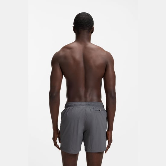 Men's Boss Octopus Logo Print Swim Shorts in Grey - Image 4