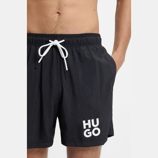 Men's Hugo Paolo Quick Dry Swim Shorts in Black - Image 3