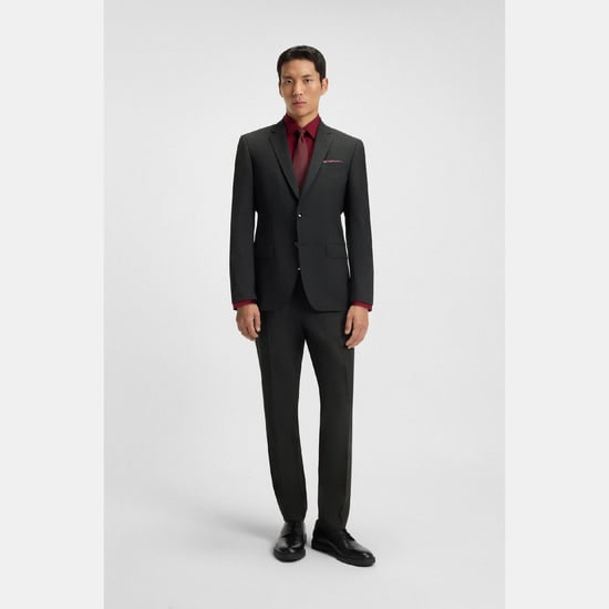 Men's Boss H-Genius-MM-224 Slim-Fit Trousers in Grey - Image 3