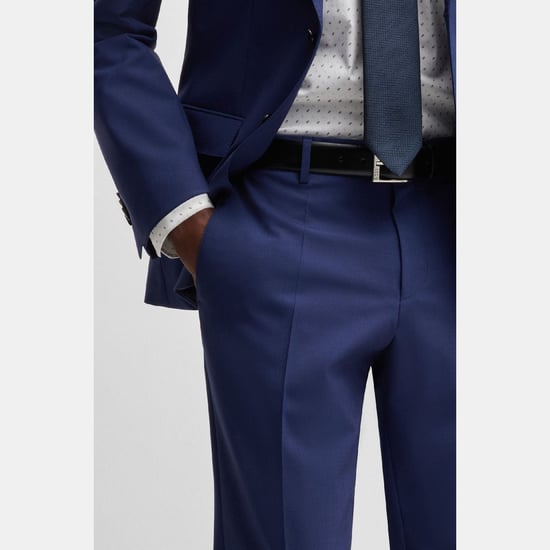 Men's Boss H-Genius-MM-224 Slim-Fit Trousers in Navy - Image 3