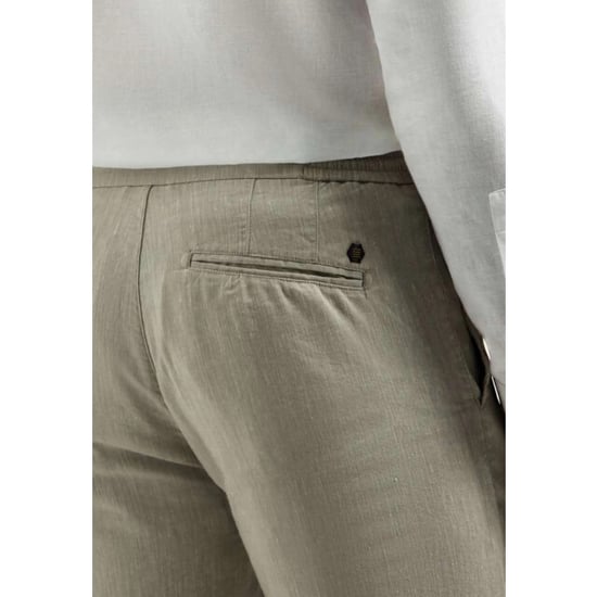 No Excess Pants with linen yarn dyed taupe - Image 4