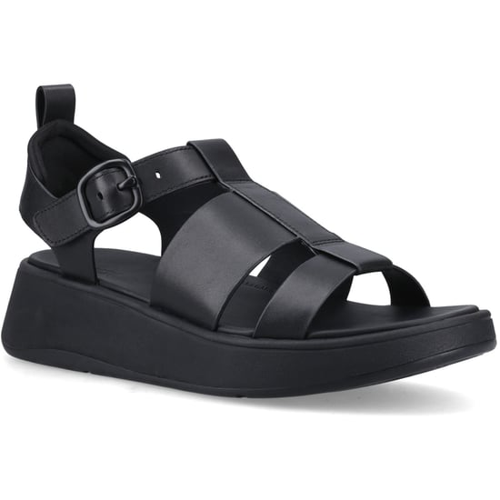 Fitflop F-Mode Fisherman Leather Women's Black Narrow Fit Sandals - Image 1