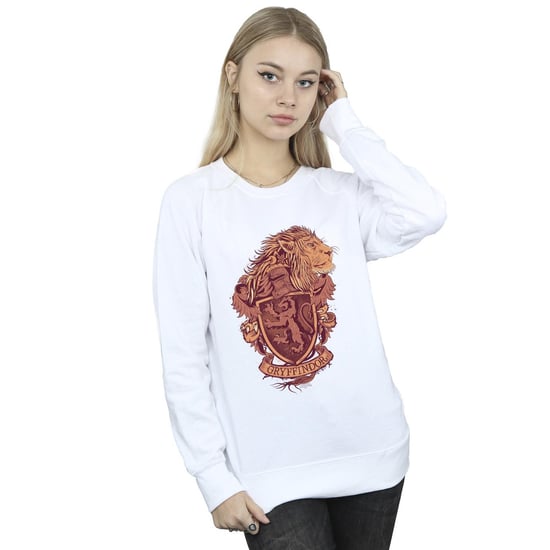 Harry Potter Dames/Dames Gryffindor Schets Crest Sweatshirt (Wit) - Image 2