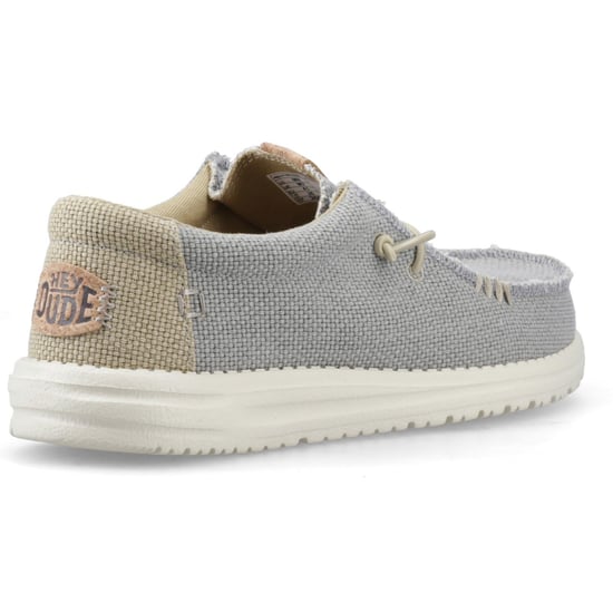 HEYDUDE Wally Gevlochten Polyester Heren Flanel Grijs/Olijfgrijs Moccassins Schoenen - Image 2