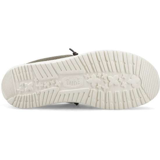 HEYDUDE Wally Vlechtpolyester Heren Gebrande Olijfgroen/Delicioso Bruine Mocassinschoenen - Image 3